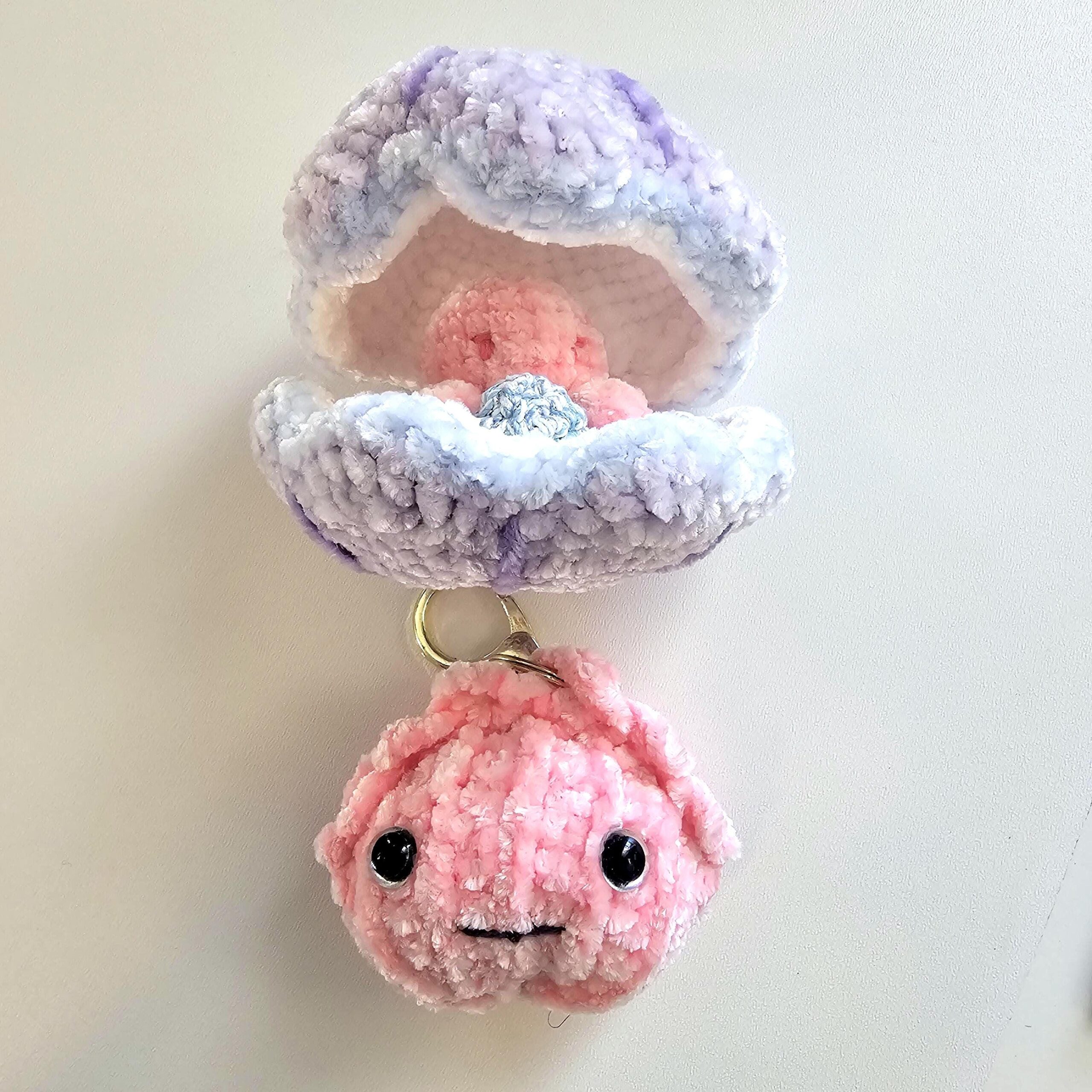 Crochet Seashell Plush & Scallop Keychain Bundle - Image 2