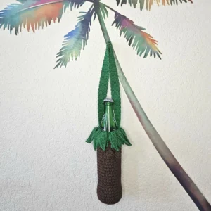 Coconut Tree Water Bottle Tote Crochet Pattern