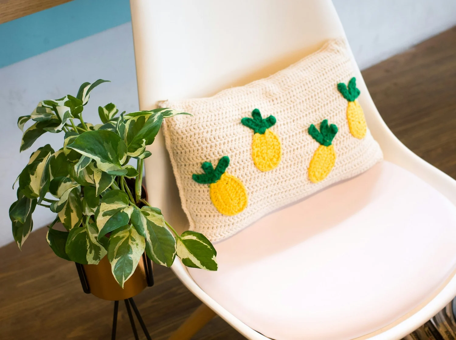 Handmade crochet pineapple decor